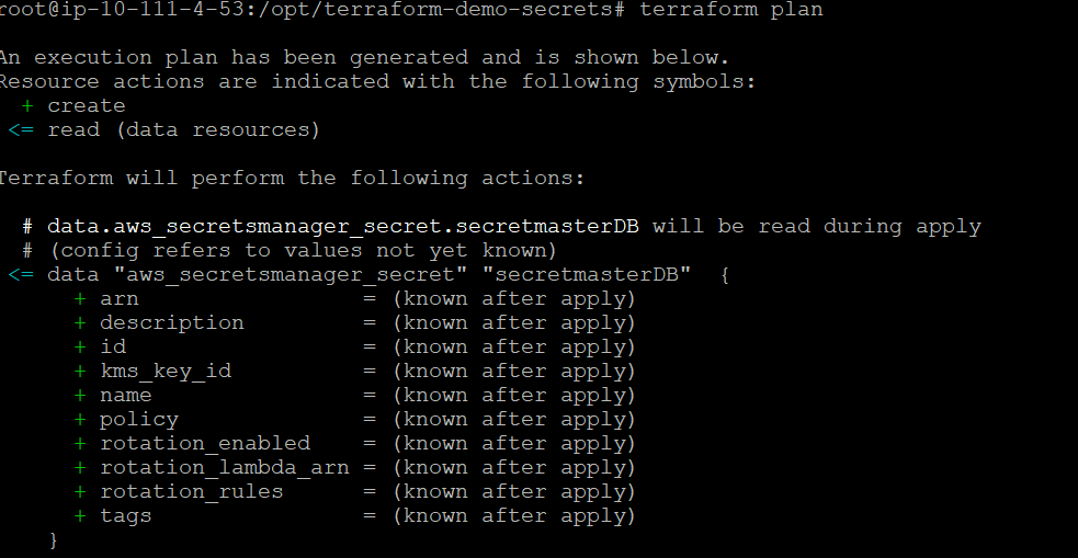 Running the terraform plan command