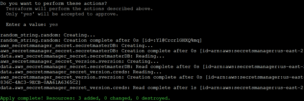Running the terraform apply command
