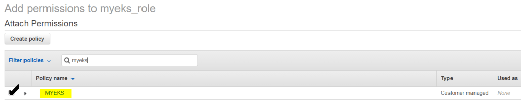Adding permission on the IAM role