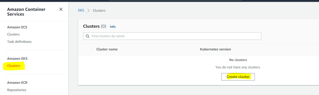 creating AWS EKS Cluster