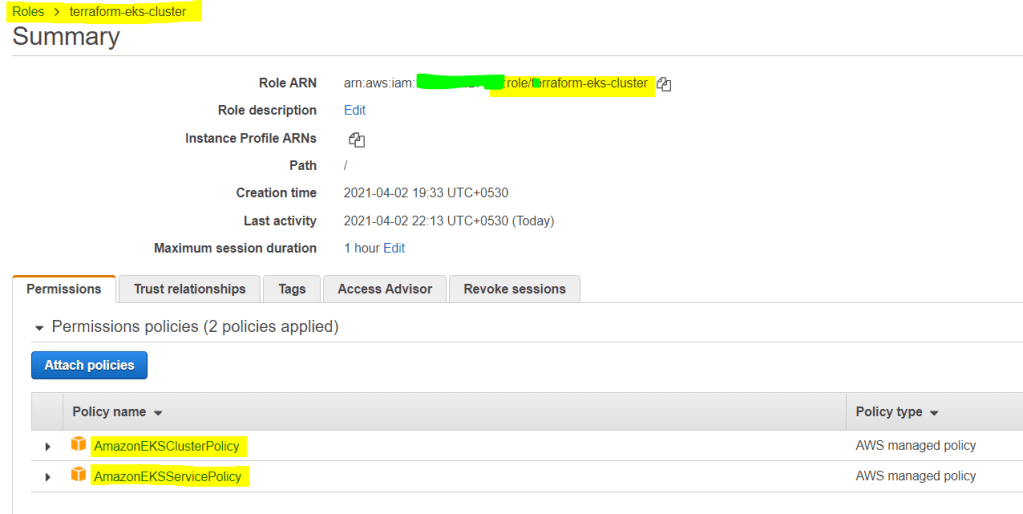 IAM Role with proper permissions.