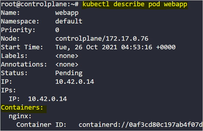 Checking the details of docker containers