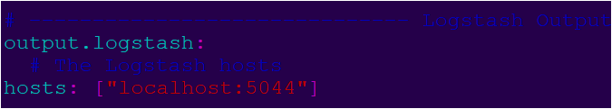 comment the output.elasticsearch: and hosts: ["localhost:9200"]