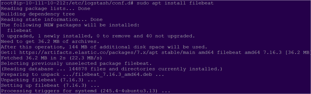 Installing the Filebeat