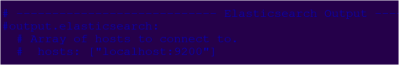 Uncomment the output.logstash and hosts: ["localhost:5044"]